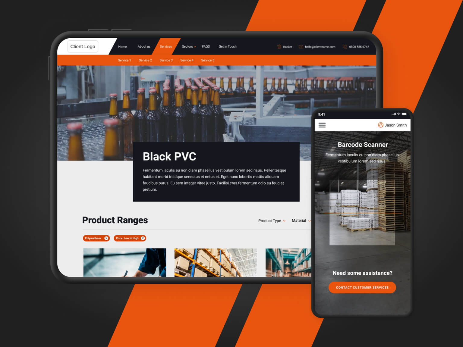 Commercial retailer website and mobile application
