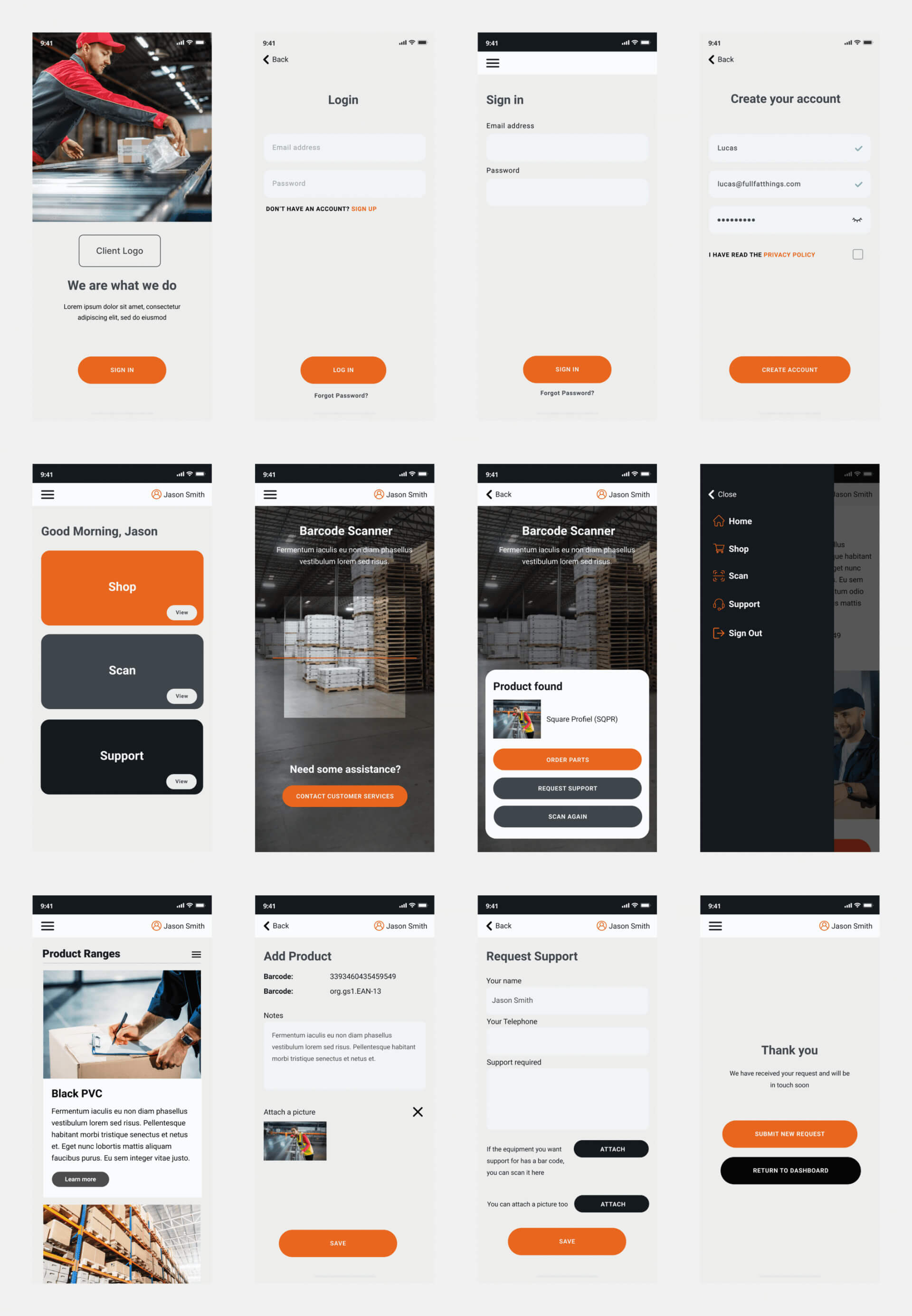 High-fidelity commercial retailer mobile application prototype