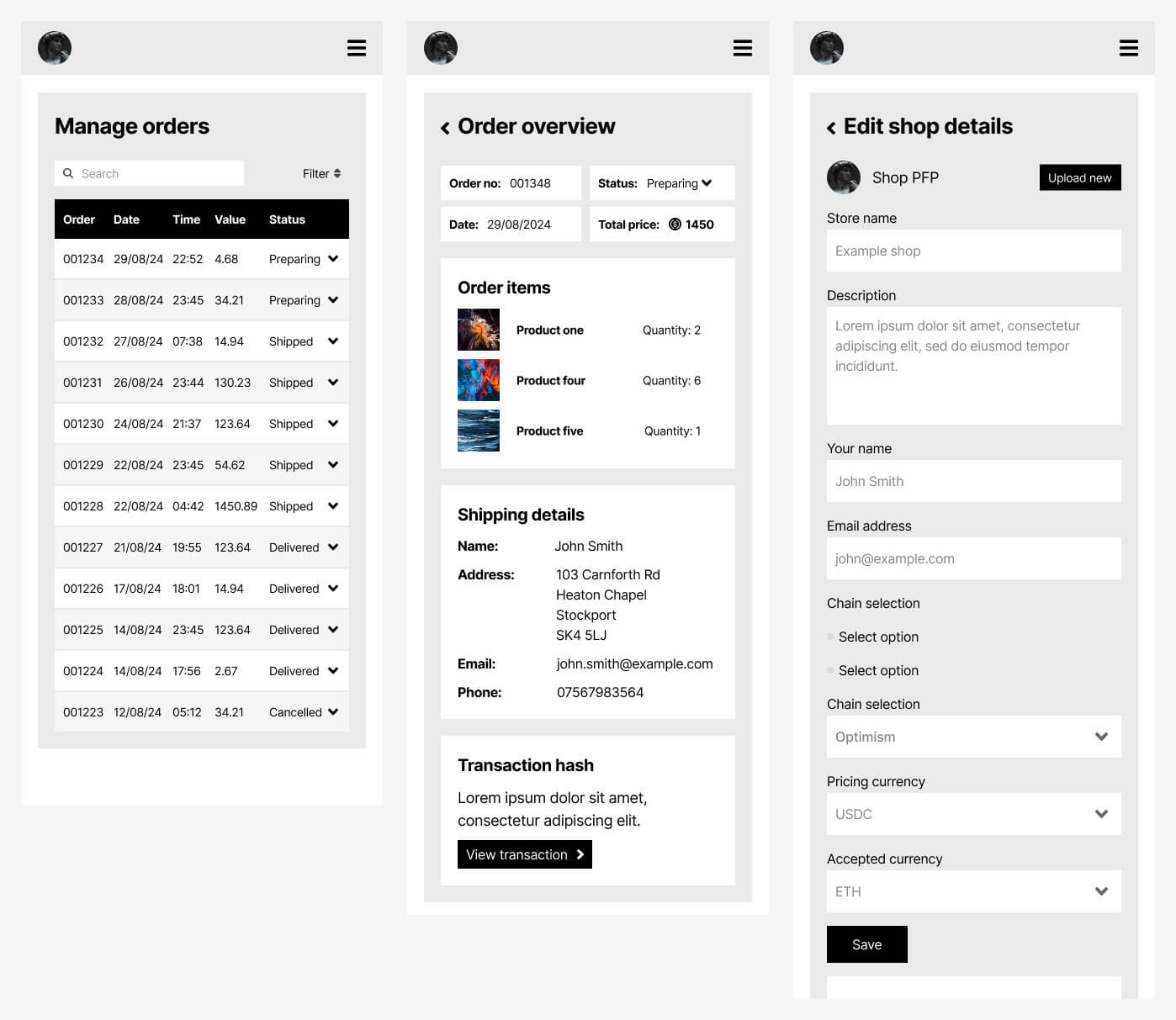 Customer commerce workflow